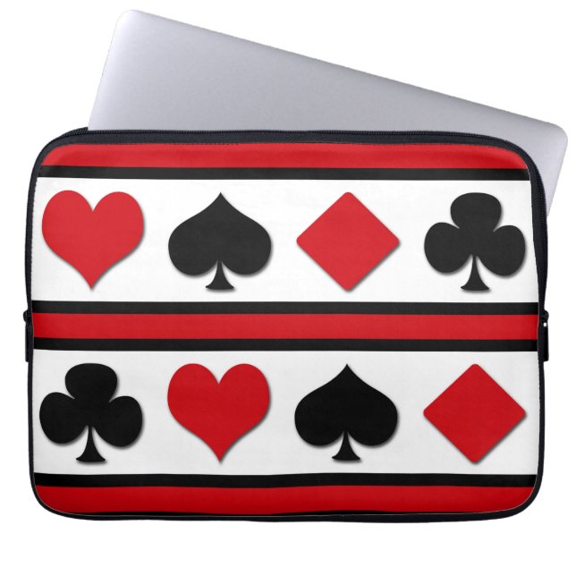 Vier kaartpakken laptop sleeve (Voorkant)