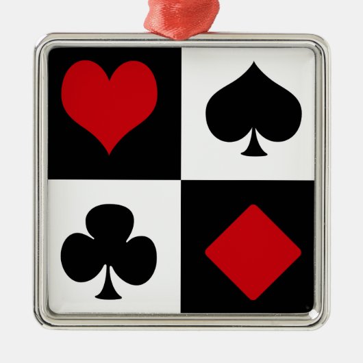 Vier kaartpakken metalen ornament (Voorkant)