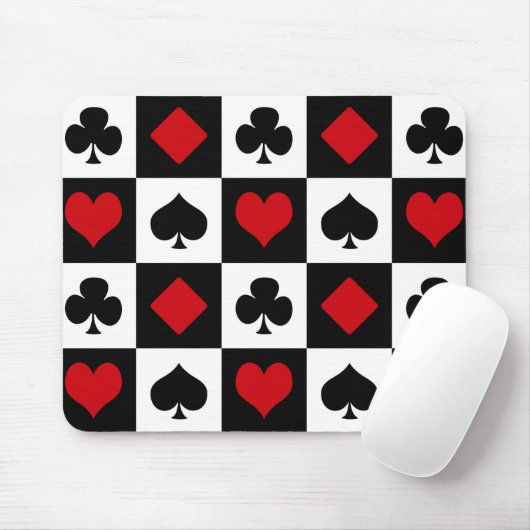 Vier kaartpakken muismat (Met muis)