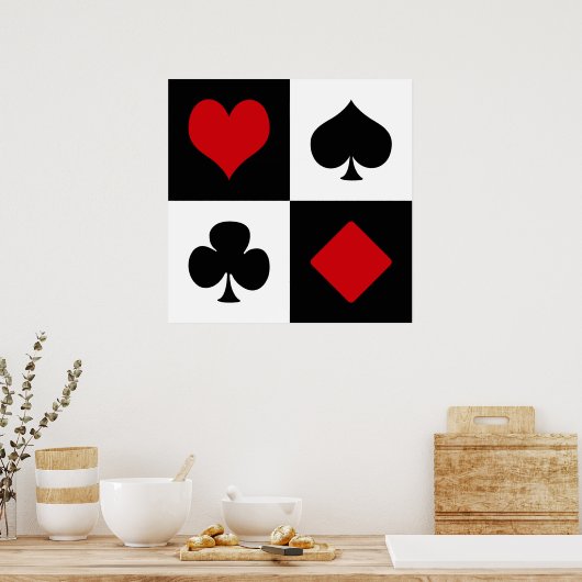 Vier kaartpakken poster (Keuken)