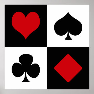 Vier kaartpakken poster