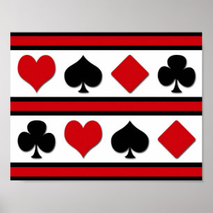Vier kaartpakken poster