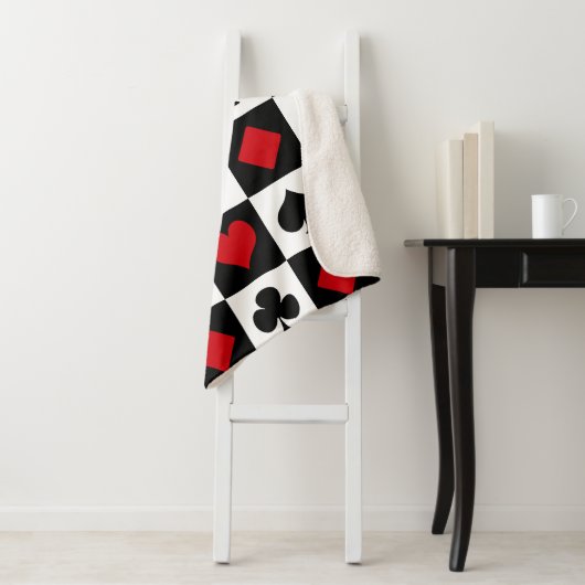 Vier kaartpakken sherpa deken (In situ)