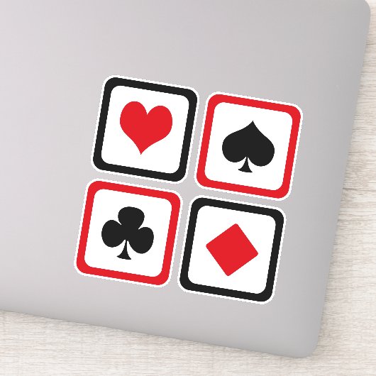 Vier kaartpakken sticker (Detail)