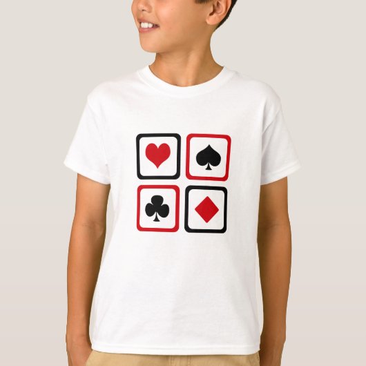 Vier kaartpakken t-shirt (Voorkant)