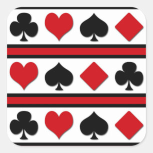 Vier kaartpakken vierkante sticker