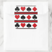 Vier kaartpakken vierkante sticker (Tas)