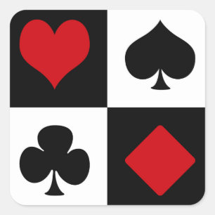 Vier kaartpakken vierkante sticker