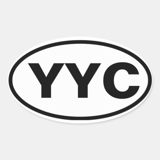 VIER Kalgary "YYC" Ovale Sticker (Voorkant)