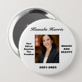 VIER KAMALA HARRIS RONDE BUTTON 4,0 CM (Voorkant /achterkant)