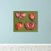 Vier kartonnen en juwelen, vlinder canvas afdruk (Insitu (Houten vloer))