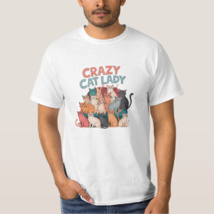 Vier katachtigen met Schattige kattenkunst T-shirt