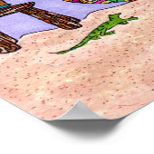 Vier Katten bij het Paarse Huis van Adobe Poster (Hoek)