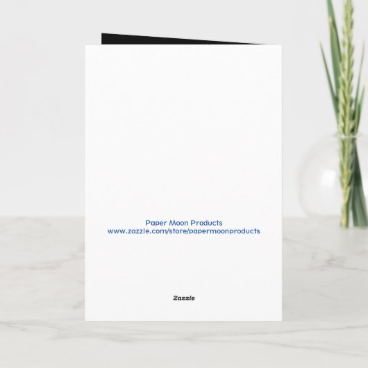 Vier katten in het maanlicht 13" x 18" wenskaart kaart (Achterkant)