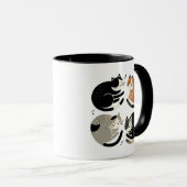 Vier katten slapen in een cirkel - Spinnend rituee Mok (Voorkant rechts)