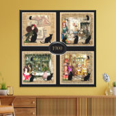 Vier keer Anton Pieck Canvas Afdruk (Insitu (Woonkamer))