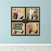 Vier keer Anton Pieck Canvas Afdruk (Insitu (Houten vloer))