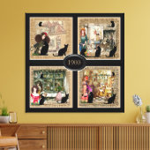 Vier keer Anton Pieck Canvas Afdruk (Insitu (Woonkamer))