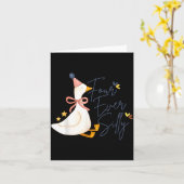 Vier keer dom grappige domme gans 4e verjaardag kaart (Gele Bloem)