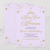 Vier keer een Prinses Koninklijke 4e Verjaardag Kaart (Voorkant / Achterkant)