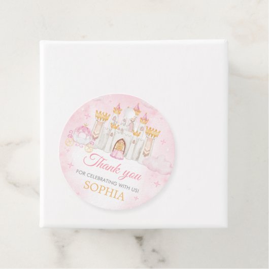 Vier keer een prinses verjaardagsfeestje bedankjes labels (In situ)