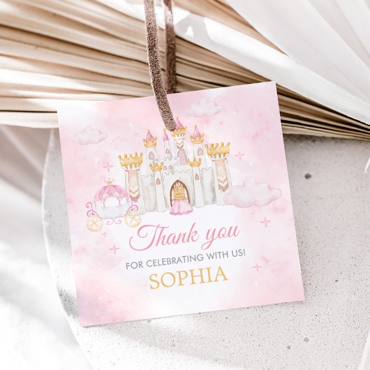 Vier keer een prinses verjaardagsfeestje bedankjes labels