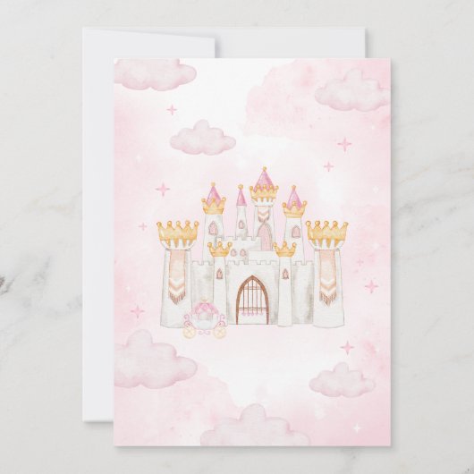 Vier keer een prinses verjaardagsfeestje kaart (Achterkant)