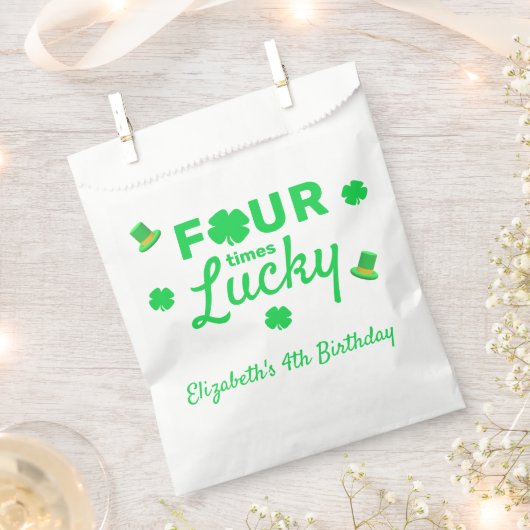 Vier keer gelukkige 4e verjaardag bedankzakje (Geknipt)