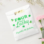 Vier keer gelukkige 4e verjaardag bedankzakje (Gezegeld)