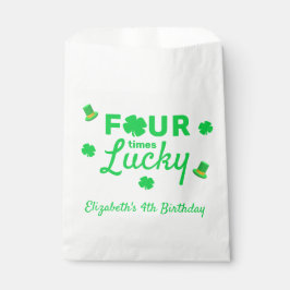 Vier keer gelukkige 4e verjaardag bedankzakje