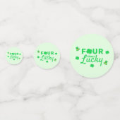 Vier keer gelukkige 4e verjaardag confetti (Achterkanten)