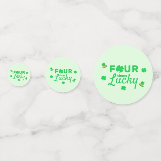 Vier keer gelukkige 4e verjaardag confetti (Achterkanten)