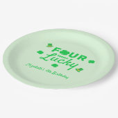 Vier keer gelukkige 4e verjaardag papieren bordje (Gekanteld)