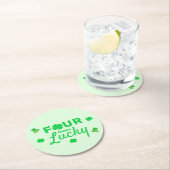 Vier keer gelukkige 4e verjaardag ronde kartonnen onderzetter (Insitu)