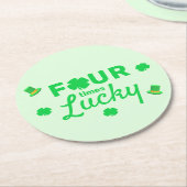 Vier keer gelukkige 4e verjaardag ronde kartonnen onderzetter (Gebogen)