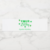 Vier keer gelukkige 4e verjaardag waterfles etiket (Enkel label)