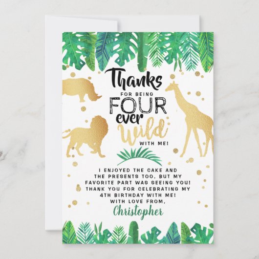 Vier keer per dag Wilde Boys Bedankkaart (Voorkant)