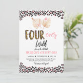 Vier keer per dag Wilde Leopard Print Pink Gold Da Kaart (Staand voorkant)