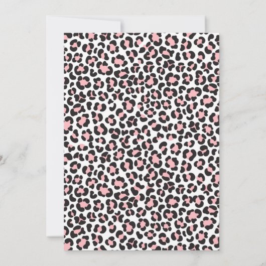 Vier keer per dag Wilde Leopard Print Pink Gold Da Kaart (Achterkant)