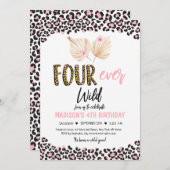 Vier keer per dag Wilde Leopard Print Pink Gold Da Kaart (Voorkant / Achterkant)