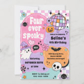 Vier keer spookachtig schattig Halloween spook 4e Kaart (Voorkant)