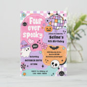 Vier keer spookachtig schattig Halloween spook 4e Kaart (Staand voorkant)