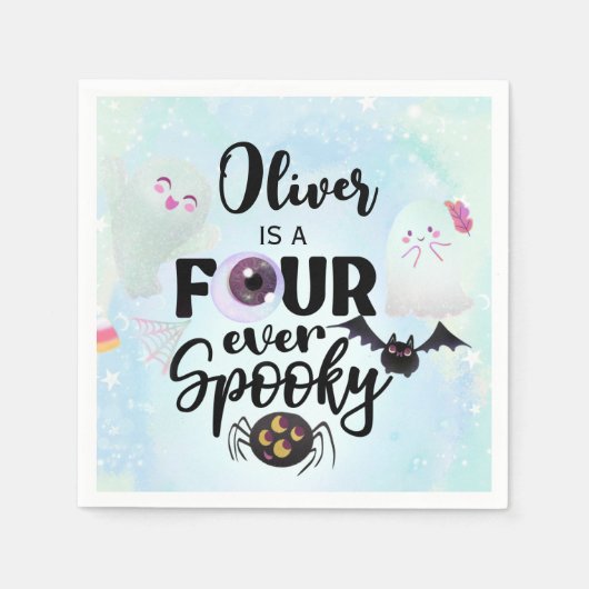 Vier keer spookachtig servet (Voorkant)