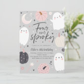 Vier keer spooky boho Halloween-geest 4e verjaarda Kaart (Staand voorkant)