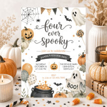 Vier keer spooky Halloween geest 4de verjaardag