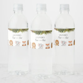 Vier keer wild 4de verjaardag waterfles etiket
