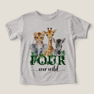 Vier keer Wilde Safari Jungle Dieren Kinderen Verj