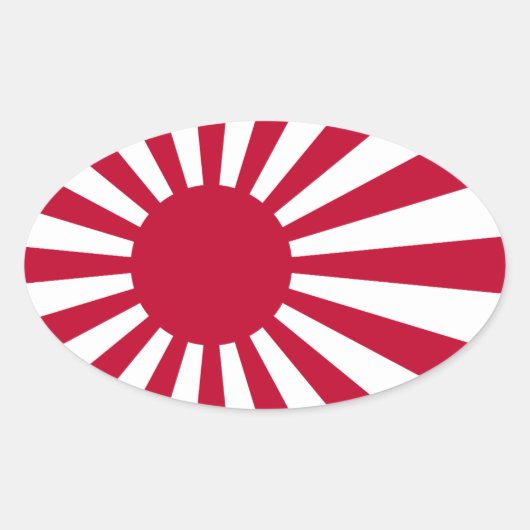 VIER Keizerlijke Japanse Marine Vaandel Ovale Sticker (Voorkant)