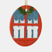 Vier Kerkende Katten... dubbelzijdig Keramisch Ornament (Rechts)