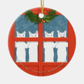 Vier Kerkende Katten... dubbelzijdig Keramisch Ornament (Voorkant)
